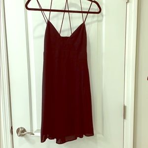 Sexy black strappy cocktail dress